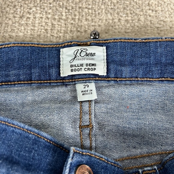 J Crew Full‎ Length Demi Boot Crop Jeans Women's Size 29 Boho Western Cowgirl - Picture 2 of 8